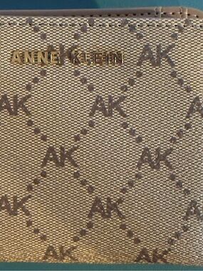 Anne Klein Beige and Brown AK Monogram Wallet